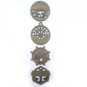 ВК-35 набор декоративных элементов "Пираты" 6,*7см, 6*6см (4шт) Астра